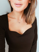 Load image into Gallery viewer, Sample - Greta long sleeve sweetheart top, Coal